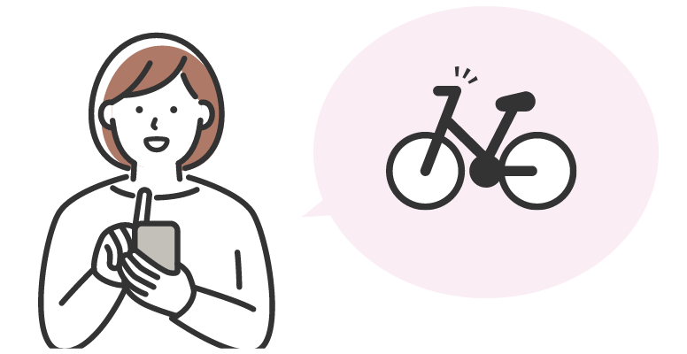 リン太郎のスマホアプリを操作している人のイラスト